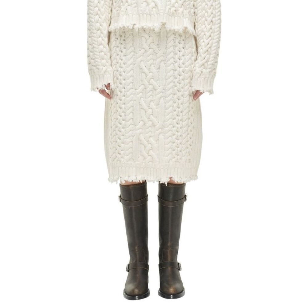 Simkhai Womens  Brioni Wool Mini Skirt, White